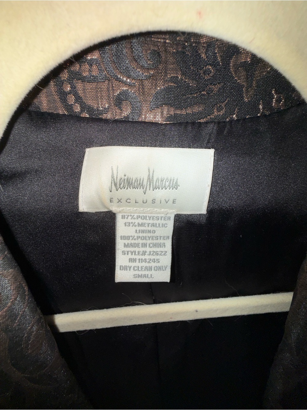 Neiman Marcus Exclusive Metallic Brocade Blazer Small Bronze Black Western Glam - Picture 3 of 5